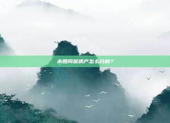 未婚同居房产怎么分割？