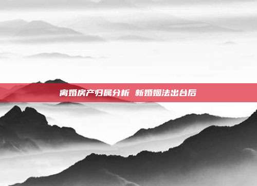 离婚房产归属分析 新婚姻法出台后