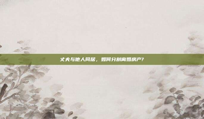 丈夫与他人同居，如何分割离婚房产?