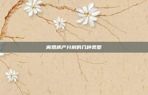 离婚房产分割的几种类型