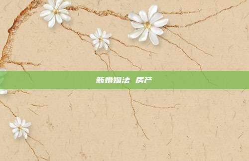 新婚姻法 房产