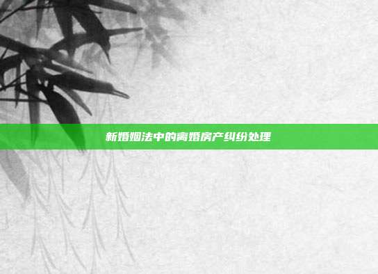 新婚姻法中的离婚房产纠纷处理