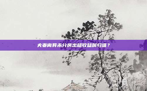 夫妻离异未分房出租收益属归谁？