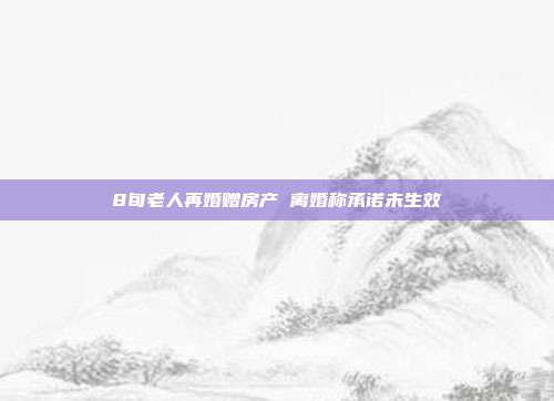8旬老人再婚赠房产 离婚称承诺未生效