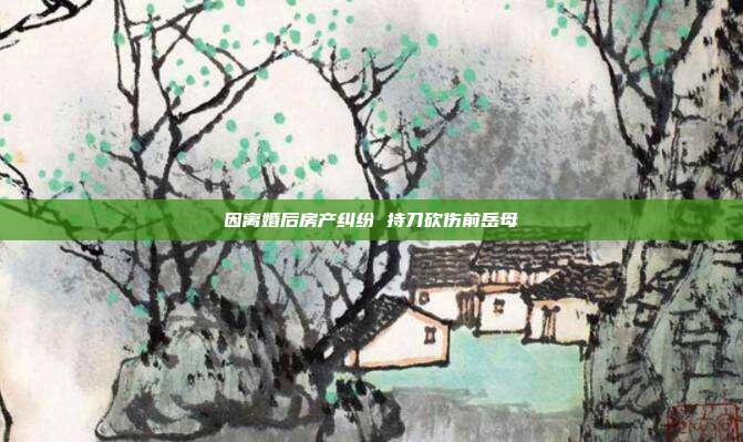 因离婚后房产纠纷 持刀砍伤前岳母