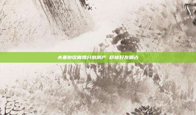 夫妻协议离婚分割房产 却被好友霸占