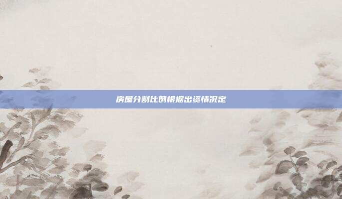 房屋分割比例根据出资情况定