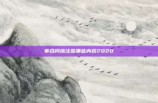 审合同应注意哪些内容2020