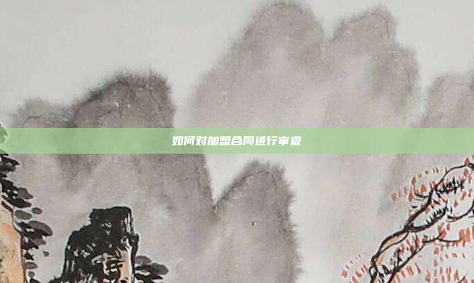 如何对加盟合同进行审查