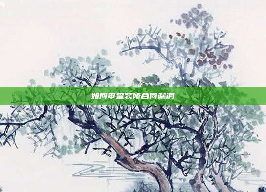 如何审查装修合同漏洞