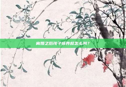 离婚之后孩子抚养权怎么判？