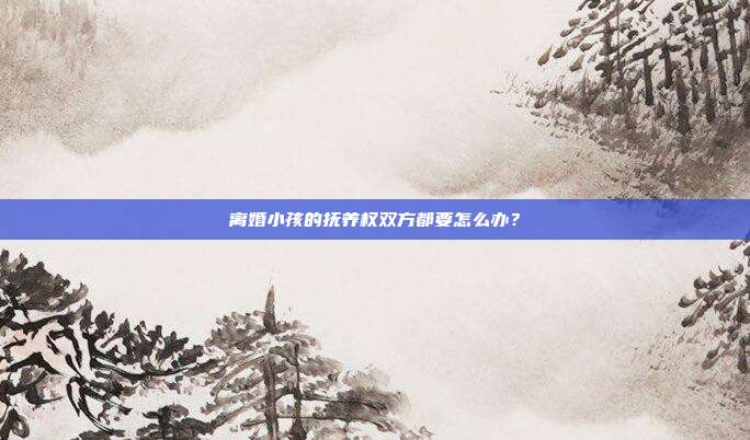 离婚小孩的抚养权双方都要怎么办？