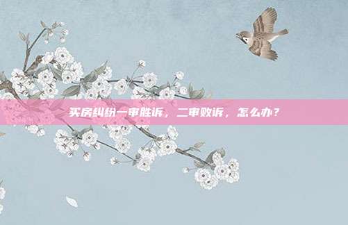 买房纠纷一审胜诉，二审败诉，怎么办？