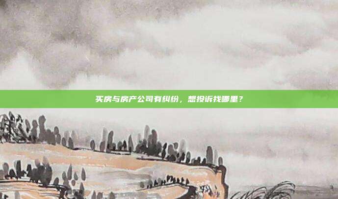 买房与房产公司有纠纷，想投诉找哪里？