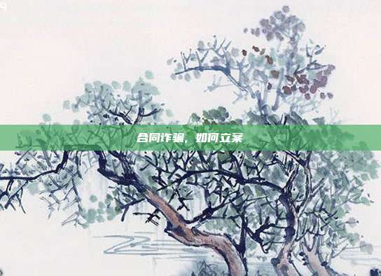 合同诈骗, 如何立案