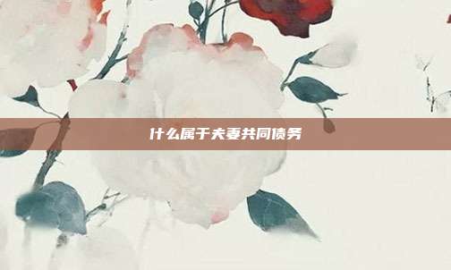 什么属于夫妻共同债务