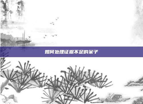 如何处理证据不足的案子
