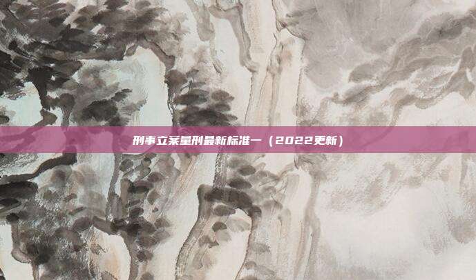刑事立案量刑最新标准一（2022更新）