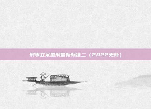 刑事立案量刑最新标准二（2022更新）