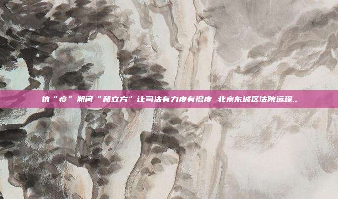 抗“疫”期间“和立方”让司法有力度有温度 北京东城区法院远程..