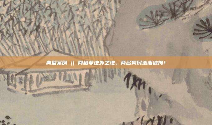 典型案例 || 网络非法外之地，两名网民造谣被拘！